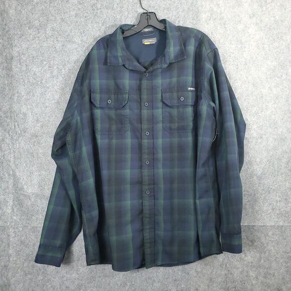 Eddie Bauer Other - Eddie Bauer Travex Shirt Mens 2XL Classic Fit Freedry Easy Care Green Plaid XXL